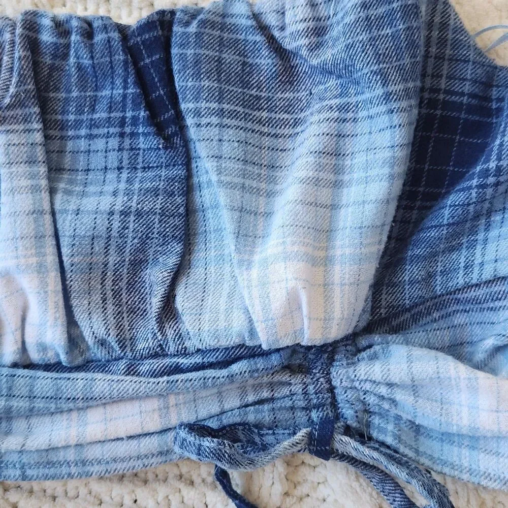 Aeropostale Blue Plaid Adjustable Crop Top Size XS - Picture 3 of 5
